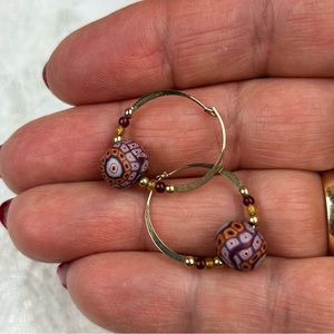 Macy's Bohemian Beaded Cottagecore Dainty Small Hoop Earrings Festival Romantic